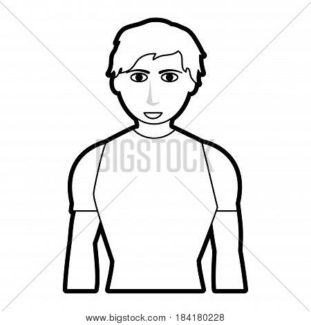 black silhouette man with atlethic body vector illustration