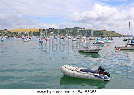 Boats moored on the River Fal, Falmouth