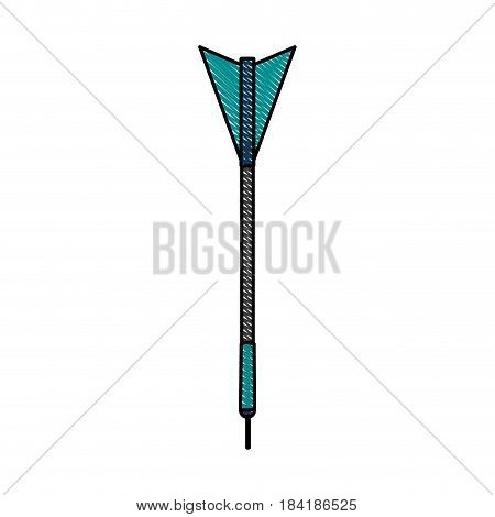 color pencil image cartoon dart with arrowhead vector illustration