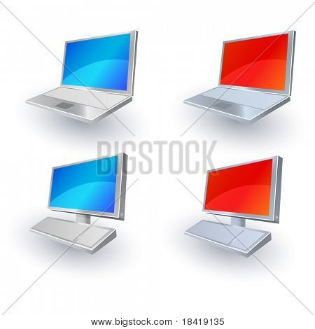 Sæt af 4 vector web ikoner? skærm og bærbar