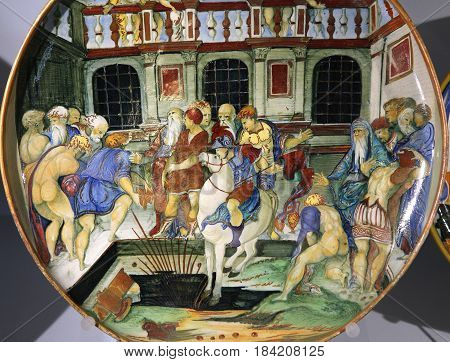 Ancient Ceramic Pottery Dish From Renaissance