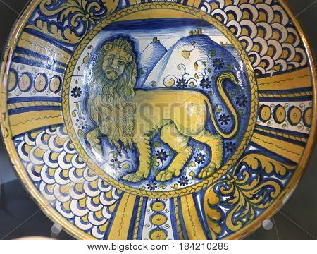 Ancient Ceramic Pottery Dish From Renaissance