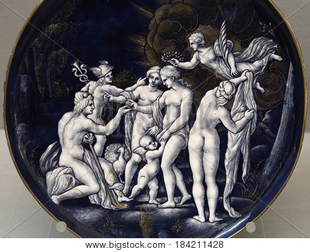 Ancient Ceramic Pottery Dish From Renaissance