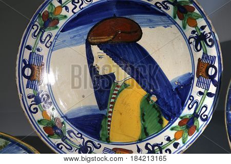 Ancient Ceramic Pottery Dish From Renaissance