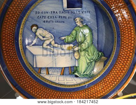 Ancient Ceramic Pottery Dish From Renaissance