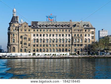 Haydarpasha Railway Terminal situated in the Bosphorus south of the Port of Haydarpasha Kadikoy Istanbul Turkey built in 1909 and closed in 2013 due to the rehabilitation of the Marmaray line