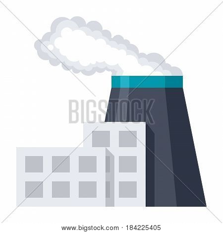 Industrial building factory, vector illustration in flat style