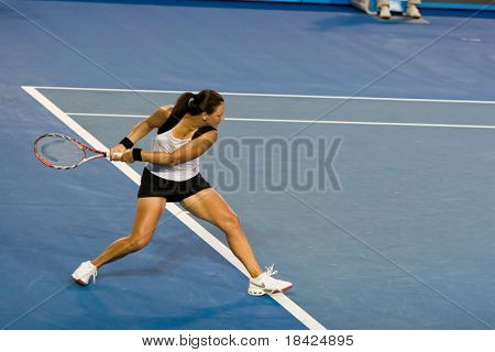 MELBOURNE - 19. januar: Australsk tennisspiller Casey Dellacqua, ved Australian Open på januar