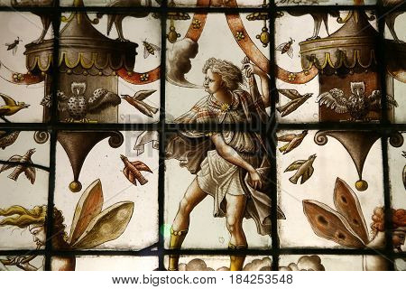 Stained Glass In Ecouen Castle, Ecouen, France