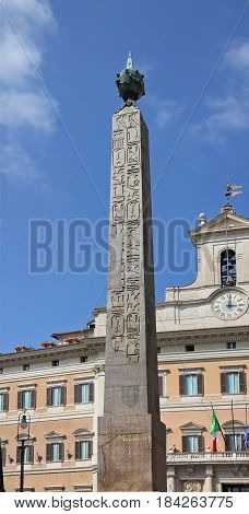 Obelisk of Montecitorio in Rome, Italy, Europe