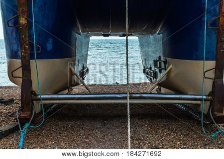 Fishing Boats On The Shore, Pebble Beach, Wooden Boats, Fishing And Tourist Industry