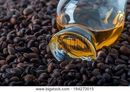 Single Malt Tasting Glass, Single Malt Whisky In A Glass, Coffee Background
