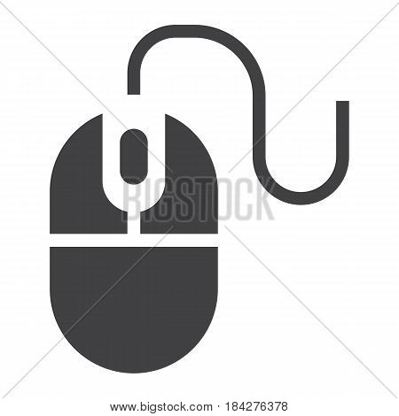 Computer mouse solid icon, click and website button, vector graphics, a filled pattern on a white background, eps 10.