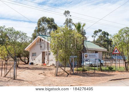 BONNIEVALE SOUTH AFRICA - MARCH 26 2017: The office of the medical emergency services in Bonnievale a small town in the Western Cape Province