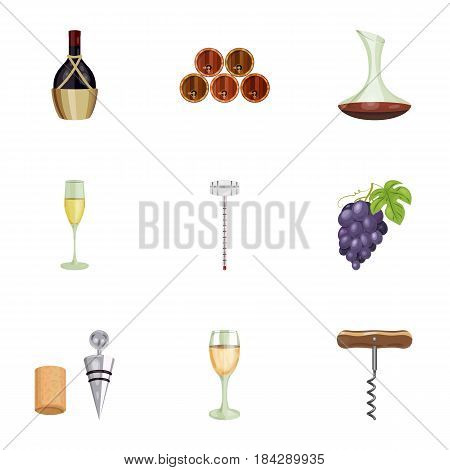Wine products. Growing grapes, wine.Vine production icon in set collection on cartoon style vector symbol stock web illustration.