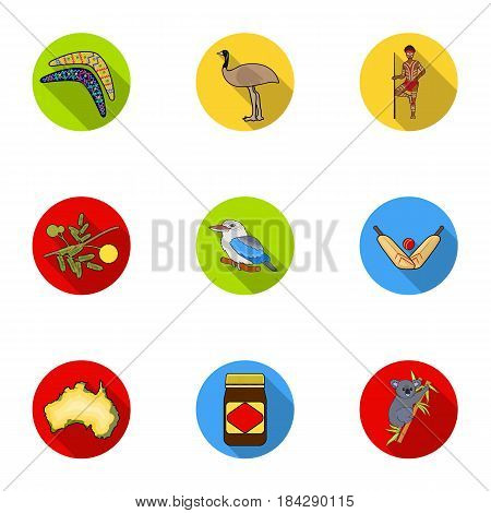 National symbols of australia. Web icon on Australia theme.Australia icon in set collection on flat style vector symbol stock web illustration.