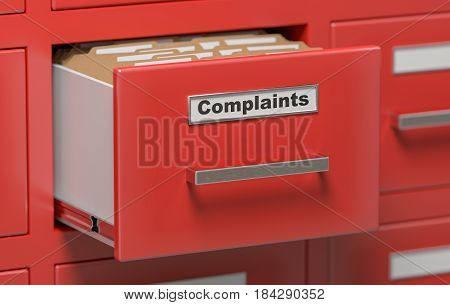Complaints Files And Documents In Cabinet In Office. 3D Rendered