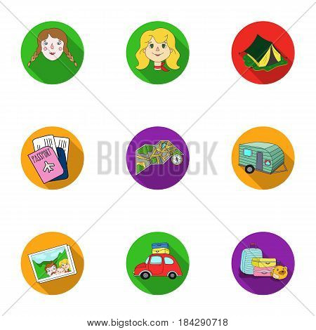 Family, family traditions, recreation. Family life.Family holiday icon in set collection on flat style vector symbol stock web illustration.