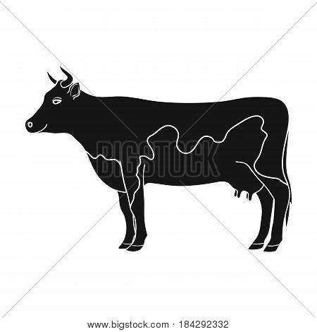 Cow.Animals single icon in black style vector symbol stock illustration .