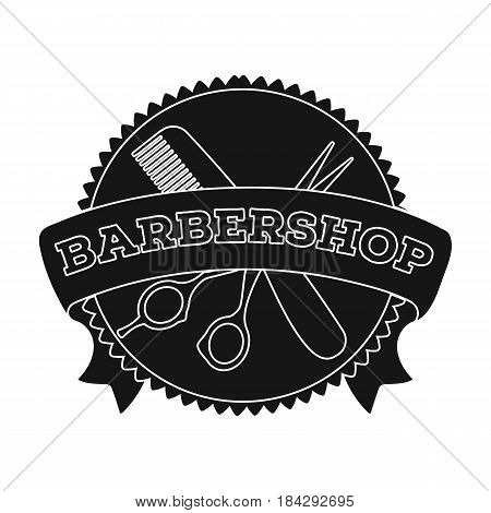 Barber's sign.Barbershop single icon in black style vector symbol stock illustration .