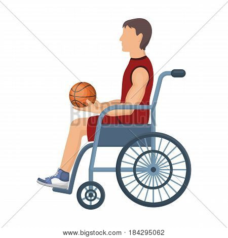 Basketball player disabled.Basketball single icon in cartoon style vector symbol stock illustration .