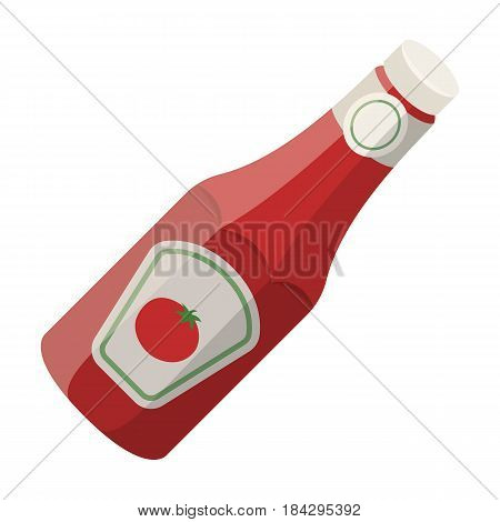 A bottle of ketchup.BBQ single icon in cartoon style vector symbol stock illustration .