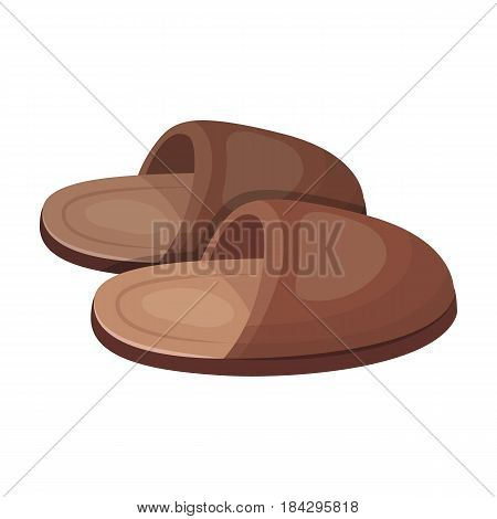 Slippers.Old age single icon in cartoon style vector symbol stock illustration .