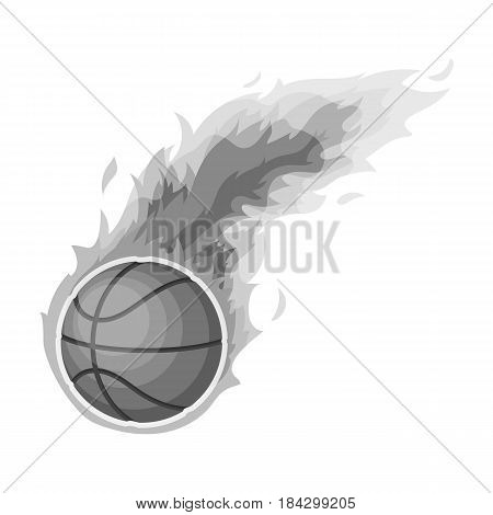 Fireball.Basketball single icon in monochrome style vector symbol stock illustration .