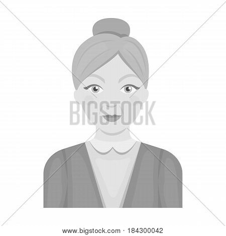 Elderly woman.Od age single icon in monochrome style vector symbol stock illustration .