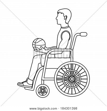 Basketball player disabled.Basketball single icon in outline style vector symbol stock illustration .