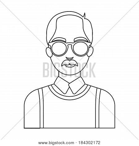 Old man.Old age single icon in outline style vector symbol stock illustration .