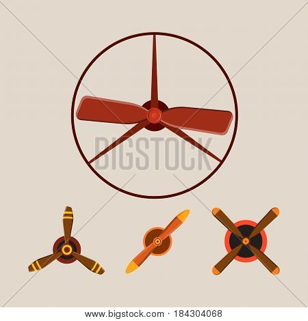 Turbines icon propeller fan rotation technology equipment blade wind ventilator generator vector illustration. Air blower electric industrial ventilators.