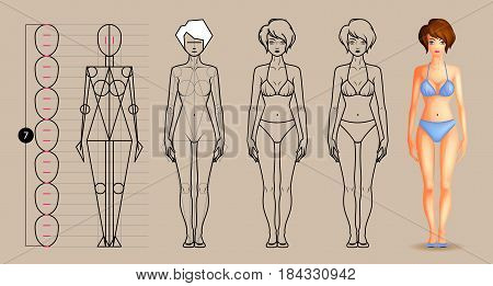 Drawing lesson female body. How to draw