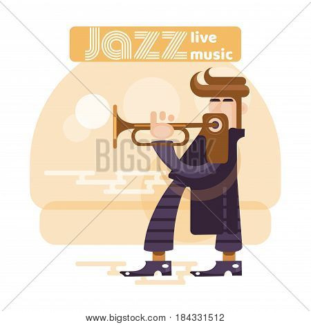 Musicians and Mucical Instruments. Flat Vector Illustration