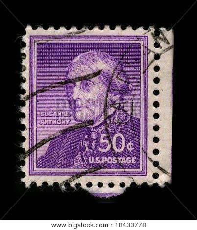 USA - ca. 1930: Eine Briefmarke gedruckt in USA zeigt Porträt Susan Brownell Anthony (15. Februar 1820- 
