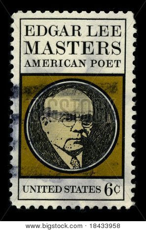 USA - CIRCA 1970: Eine Briefmarke gedruckt in USA zeigt Bild Porträt Edgar Lee Masters (Garnett, Kansas, Au