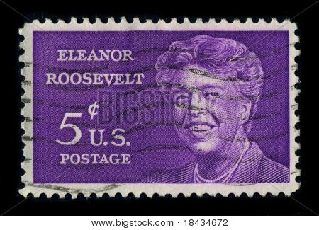 Kolombiya-1970:A KOLOMBİYA'da basılmış damga resmi portre Anna Eleanor Roosevelt (Ekim gösterir