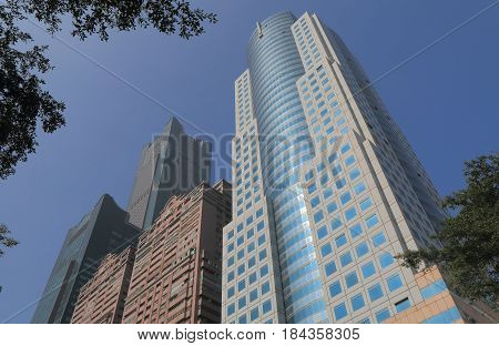 KAOHSIUNG TAIWAN - DECEMBER 15, 2016: Skyscrapers in downtown Kaohsiung.