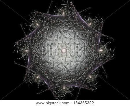 Geometry of Space series. Visually attractive backdrop made of conceptual grids curves and fractal elements suitable as element for layouts on physics mathematics technology science and education.