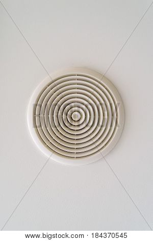 Close up white modern exhaust ventilation indoors