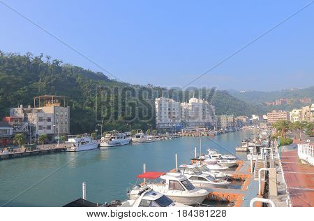 Gushan Harbour cityscape view in Kaohsiung Taiwan