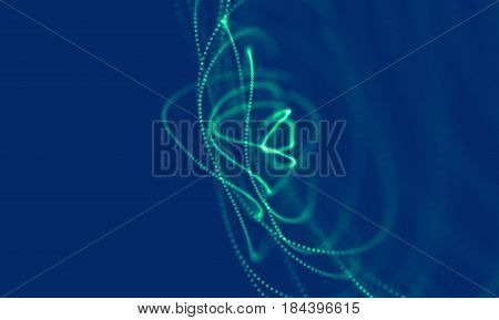 Abstract Blue Geometrical Background . Connection structure. Science background. Futuristic Technology HUD Element . onnecting dots and lines . Big data visualization Business .