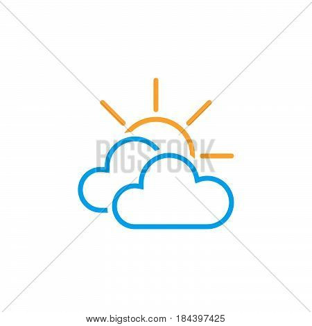 Mostly cloudy weather icon isolated on white background .