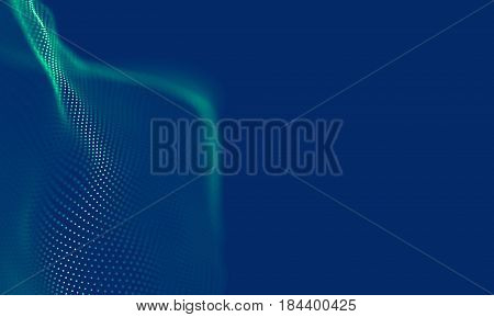 Abstract Blue Geometrical Background . Connection structure. Science background. Futuristic Technology HUD Element . onnecting dots and lines . Big data visualization Business .