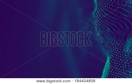 Abstract Blue Geometrical Background . Connection structure. Science background. Futuristic Technology HUD Element . onnecting dots and lines . Big data visualization Business .