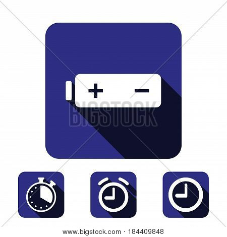 Battery web icon, battery  icon stock vector illustration flat design