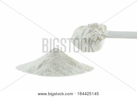 Collagen powder isolated on white background. with clipping path