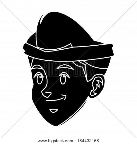 head boy young facial expression silhouette vector illustration