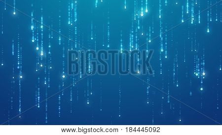 Light blue starfall background picture. In UHD resolution 2160p.