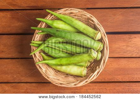 Brazilian Okra Into A Basket